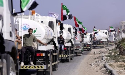 عملية "الفارس الشهم 3" تُسير صهاريج مياه لشمال قطاع غزة